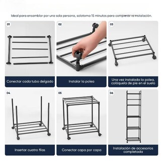 Foto 3 | Xtellar Organizador Universal Versátil De Metal Y Plástico De 6 Niveles Para Cocina, Baño Y Más