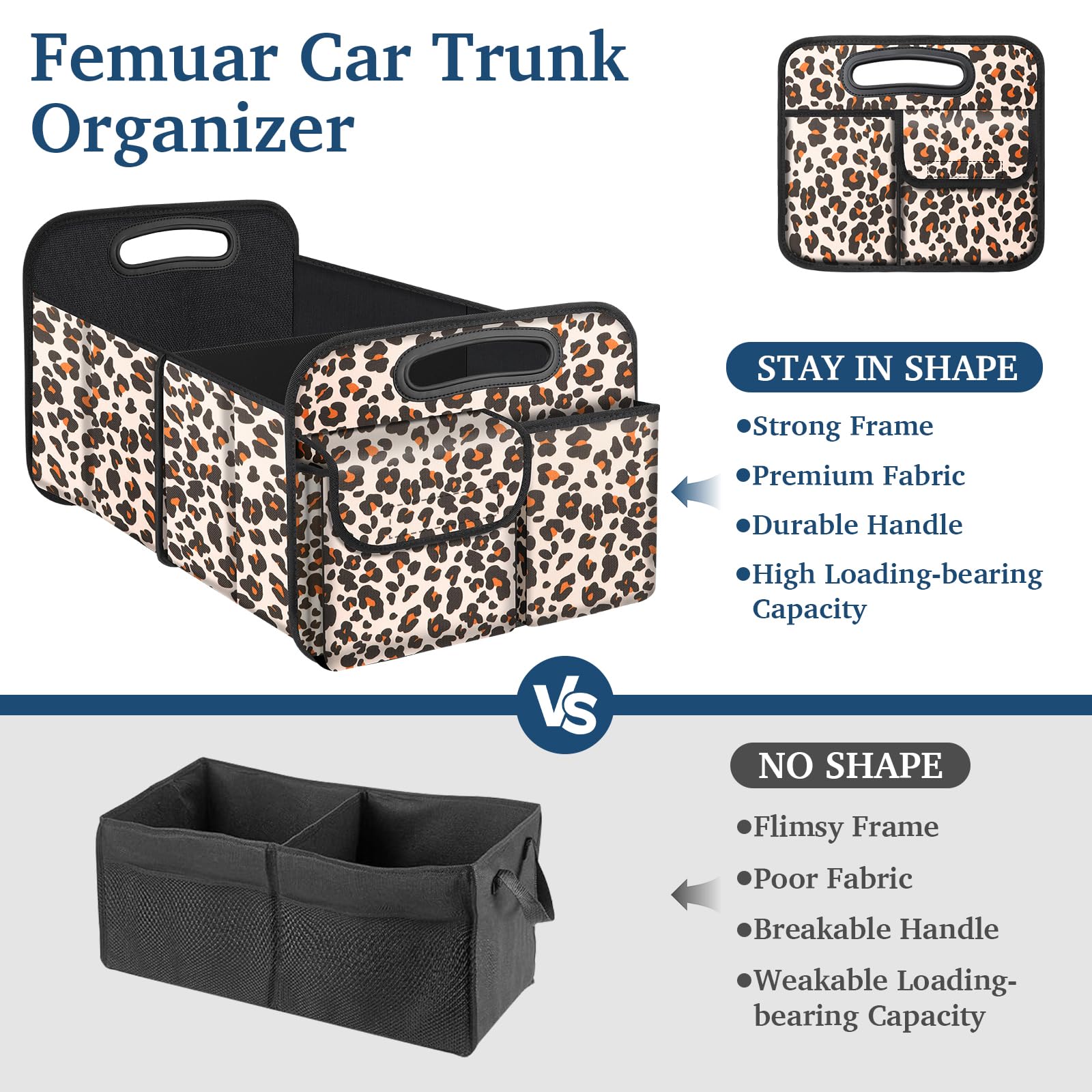 Foto 3 | Organizador De Maletero De Coche Femular, Impermeable Y Plegable, Diseño De Leopardo - Venta Internacional.