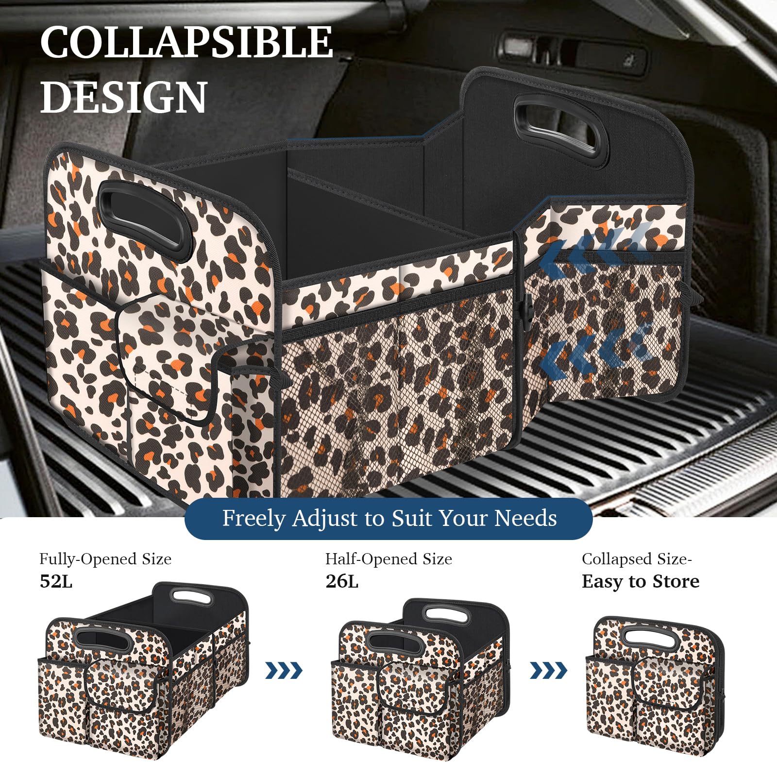 Foto 5 pulgar | Organizador De Maletero De Coche Femular, Impermeable Y Plegable, Diseño De Leopardo - Venta Internacional.
