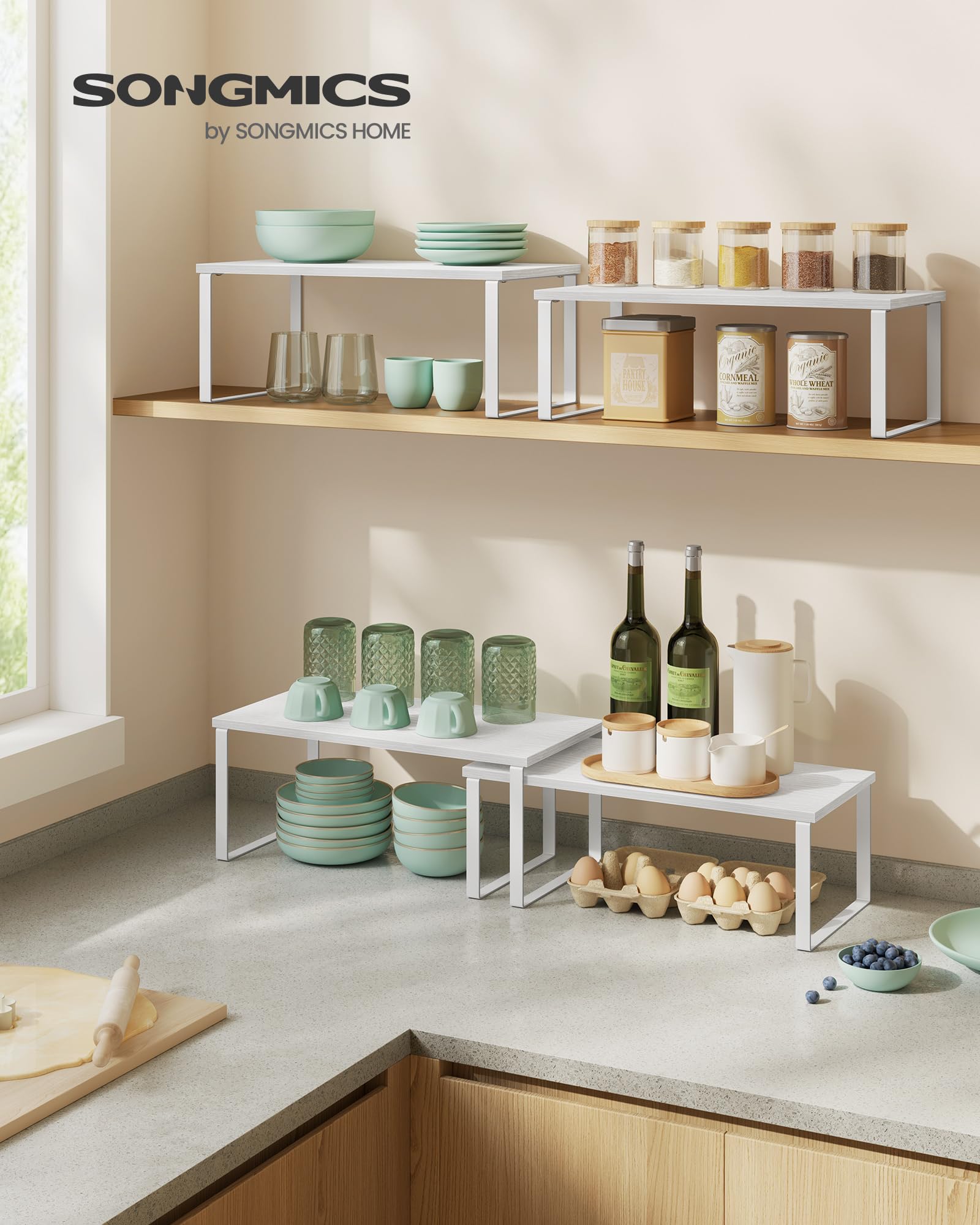 Foto 3 pulgar | Armario Organizador De Estantes Songmics Kitchen Set 2 Cloud White - Venta Internacional.
