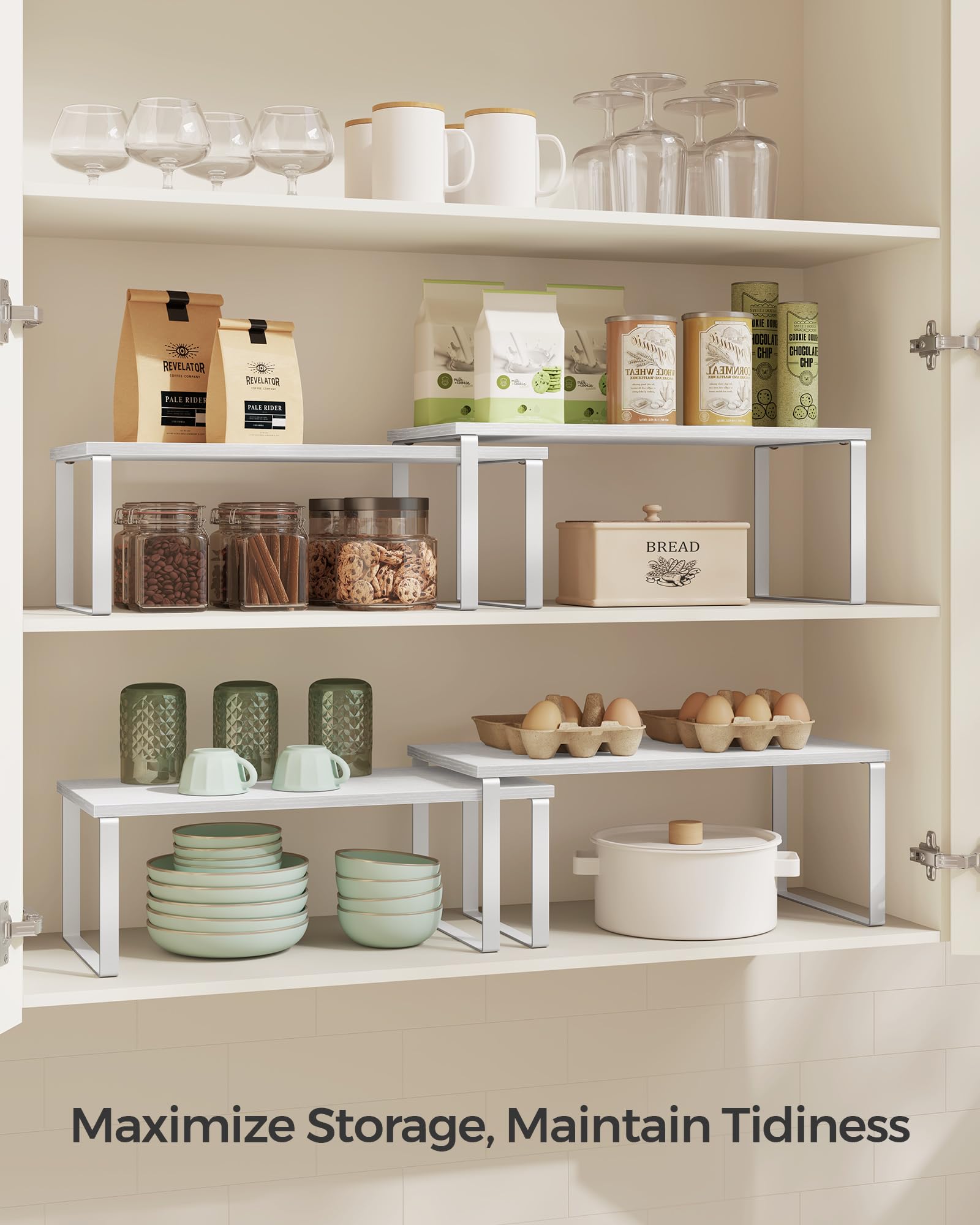 Foto 4 pulgar | Armario Organizador De Estantes Songmics Kitchen Set 2 Cloud White - Venta Internacional.