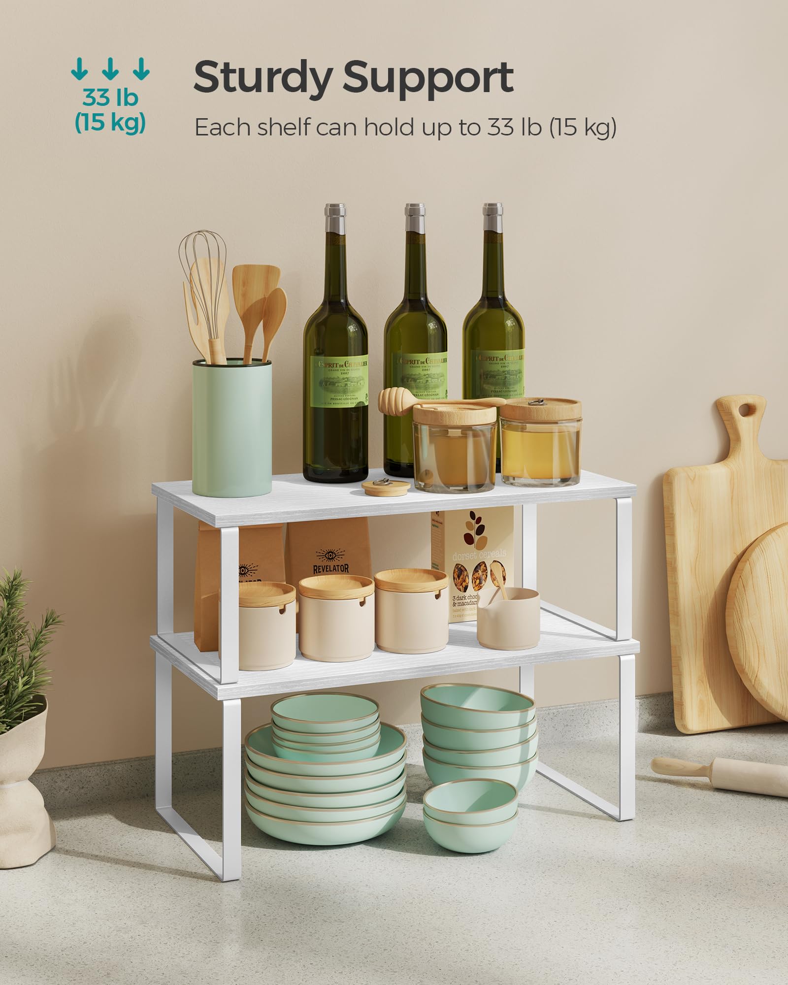 Foto 5 pulgar | Armario Organizador De Estantes Songmics Kitchen Set 2 Cloud White - Venta Internacional.