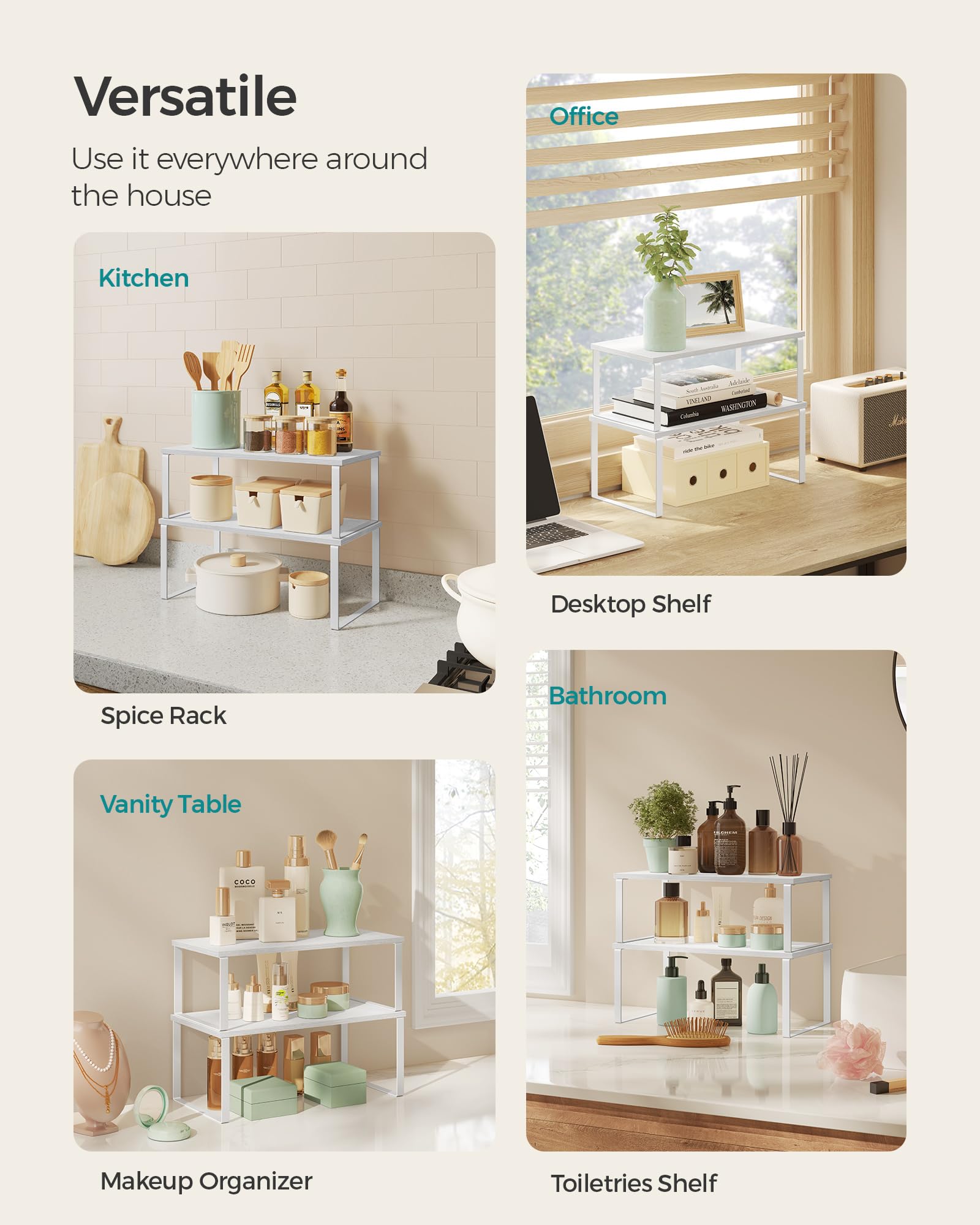 Foto 6 pulgar | Armario Organizador De Estantes Songmics Kitchen Set 2 Cloud White - Venta Internacional.