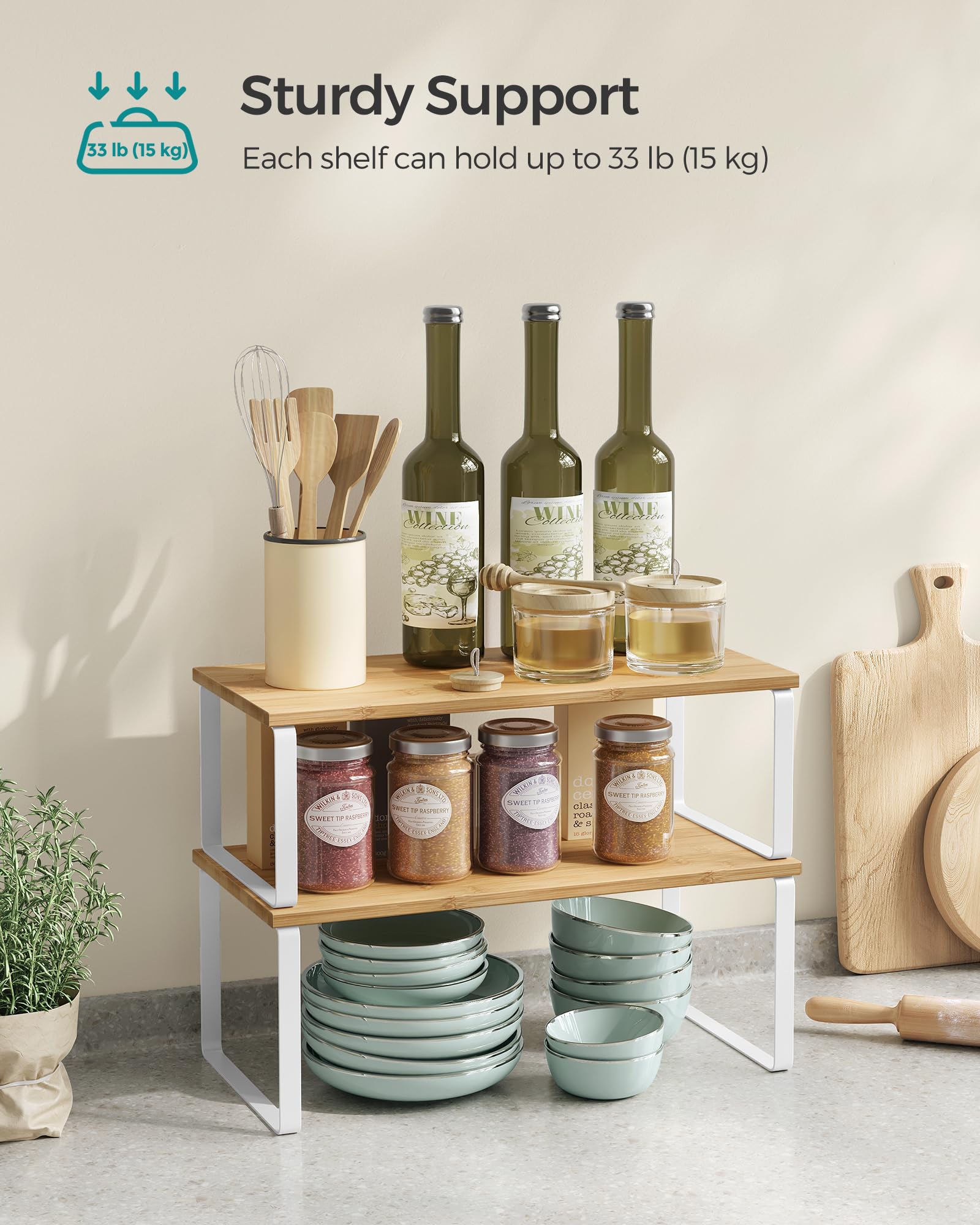 Foto 5 pulgar | Armario Organizador De Estantes Songmics Kitchen Set 2 Cloud White - Venta Internacional.