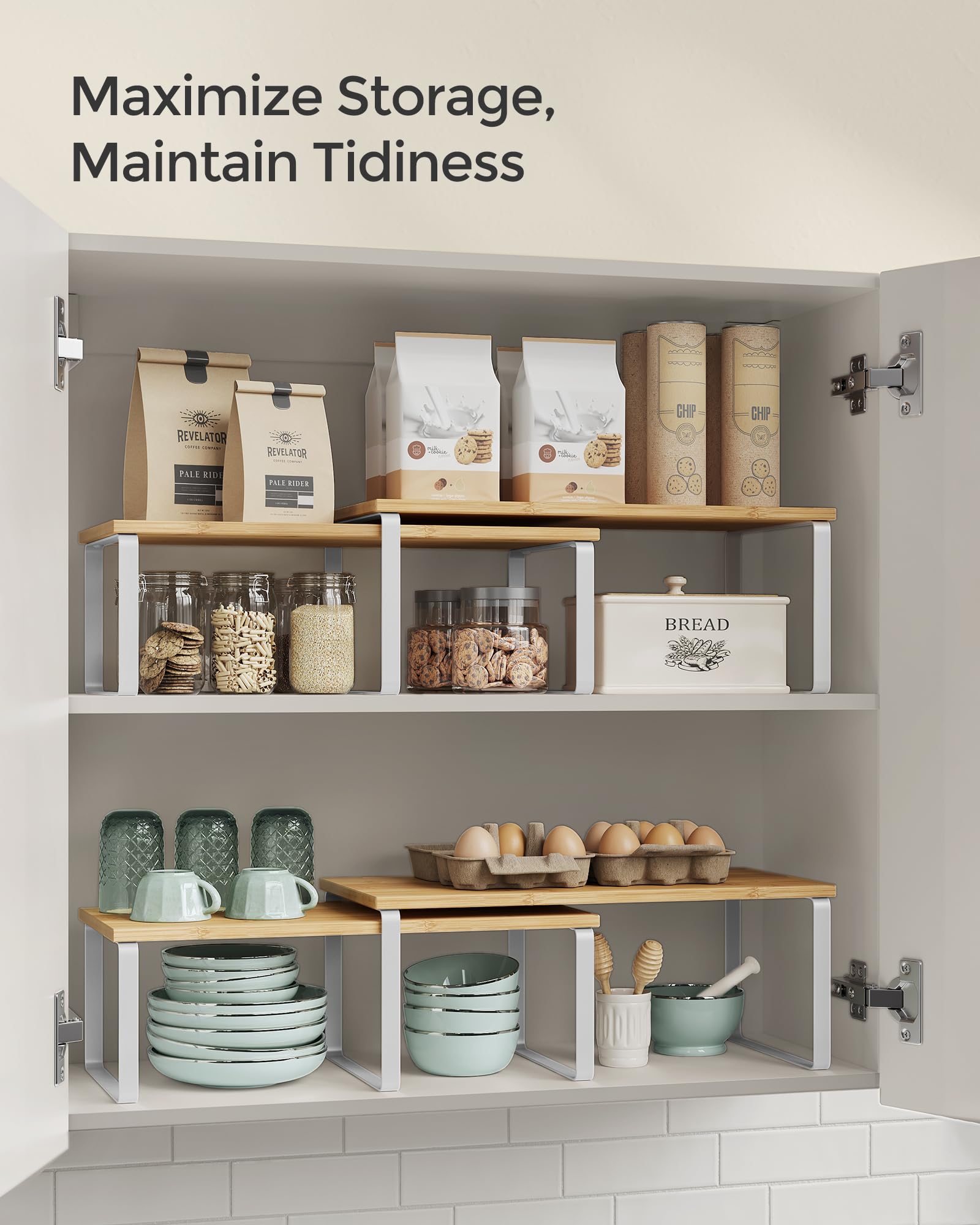 Foto 5 | Armario Organizador De Estantes Songmics Kitchen Set 2 Cloud White - Venta Internacional.
