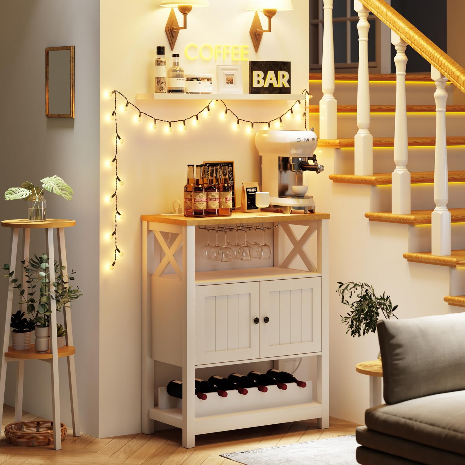 Foto 4 | Estante de Vinos Furniturer Blanco