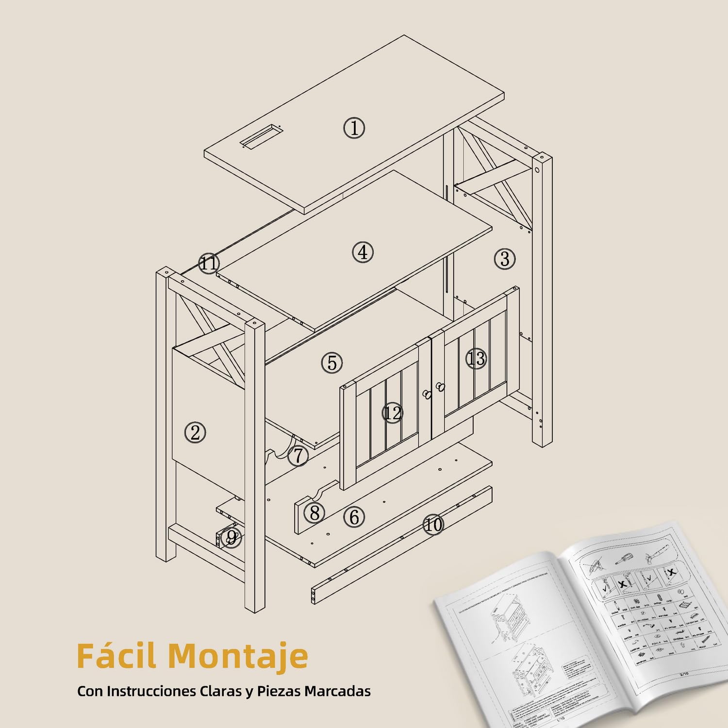 Foto 7 pulgar | Estante de Vinos Furniturer Blanco