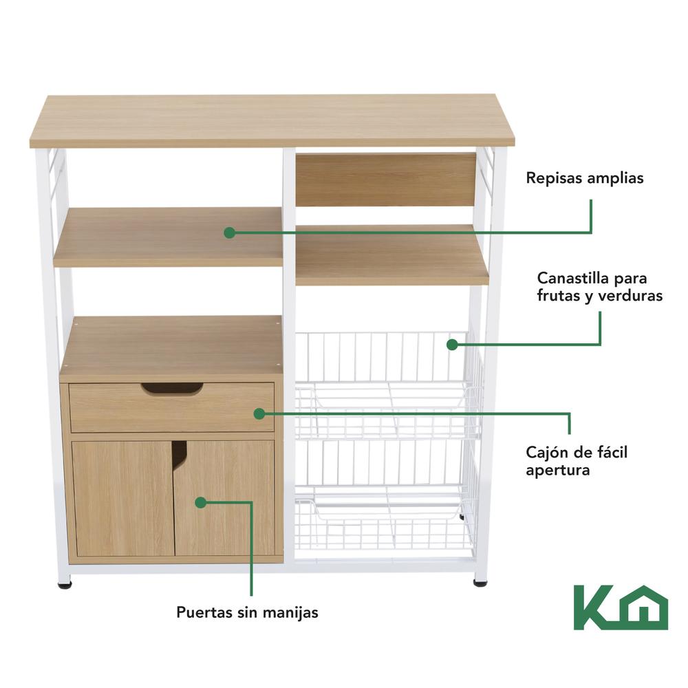 Foto 4 pulgar | Mueble Multiusos KingsHouse con Cajón y Repisas color Marrón