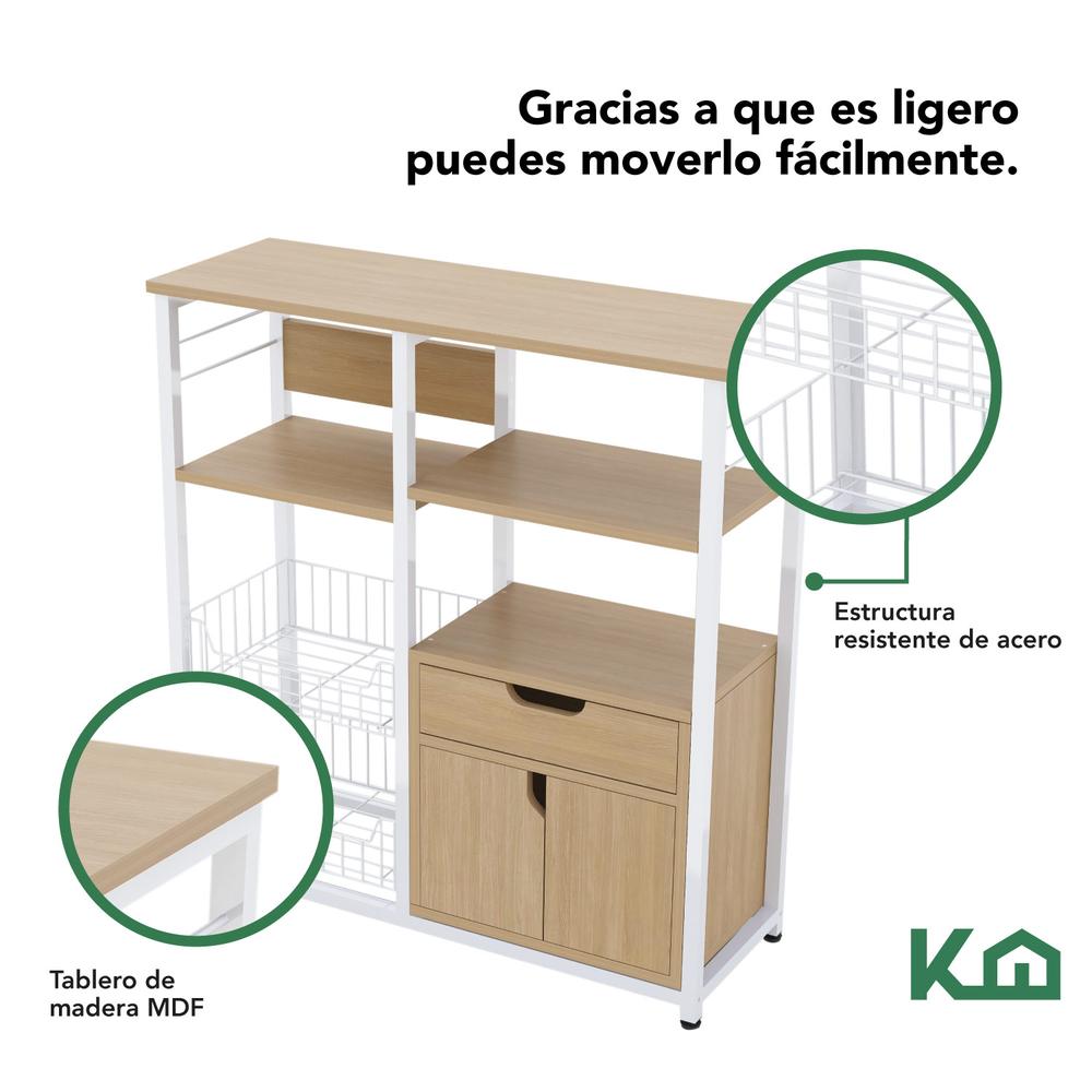 Foto 5 pulgar | Mueble Multiusos KingsHouse con Cajón y Repisas color Marrón