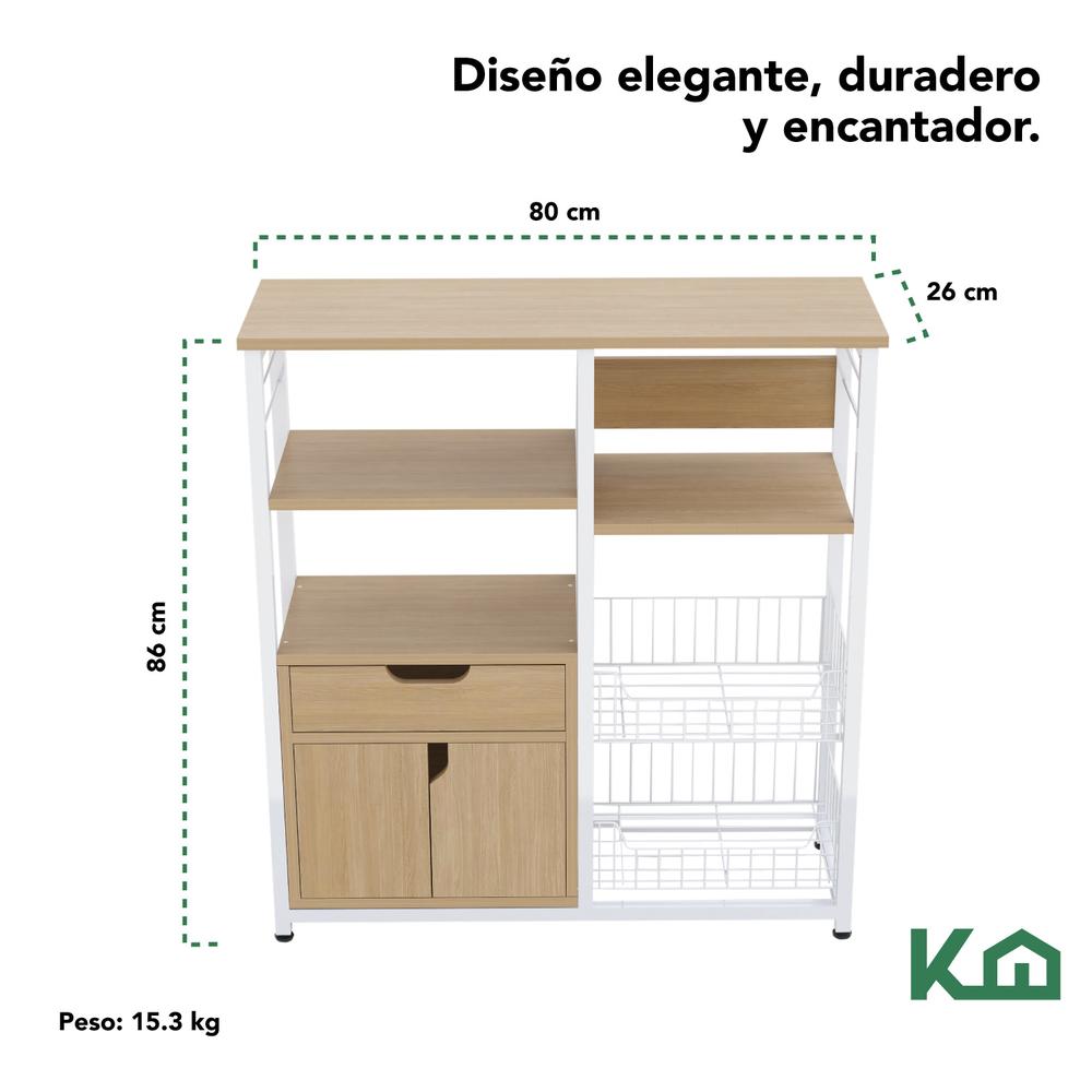 Foto 6 pulgar | Mueble Multiusos KingsHouse con Cajón y Repisas color Marrón