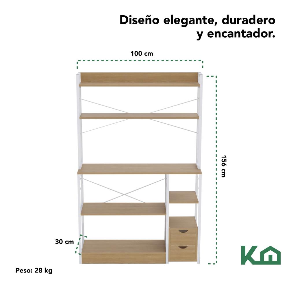 Foto 7 pulgar | Mueble de Cocina Multiusos KingsHouse con Repisas y 2 Cajones