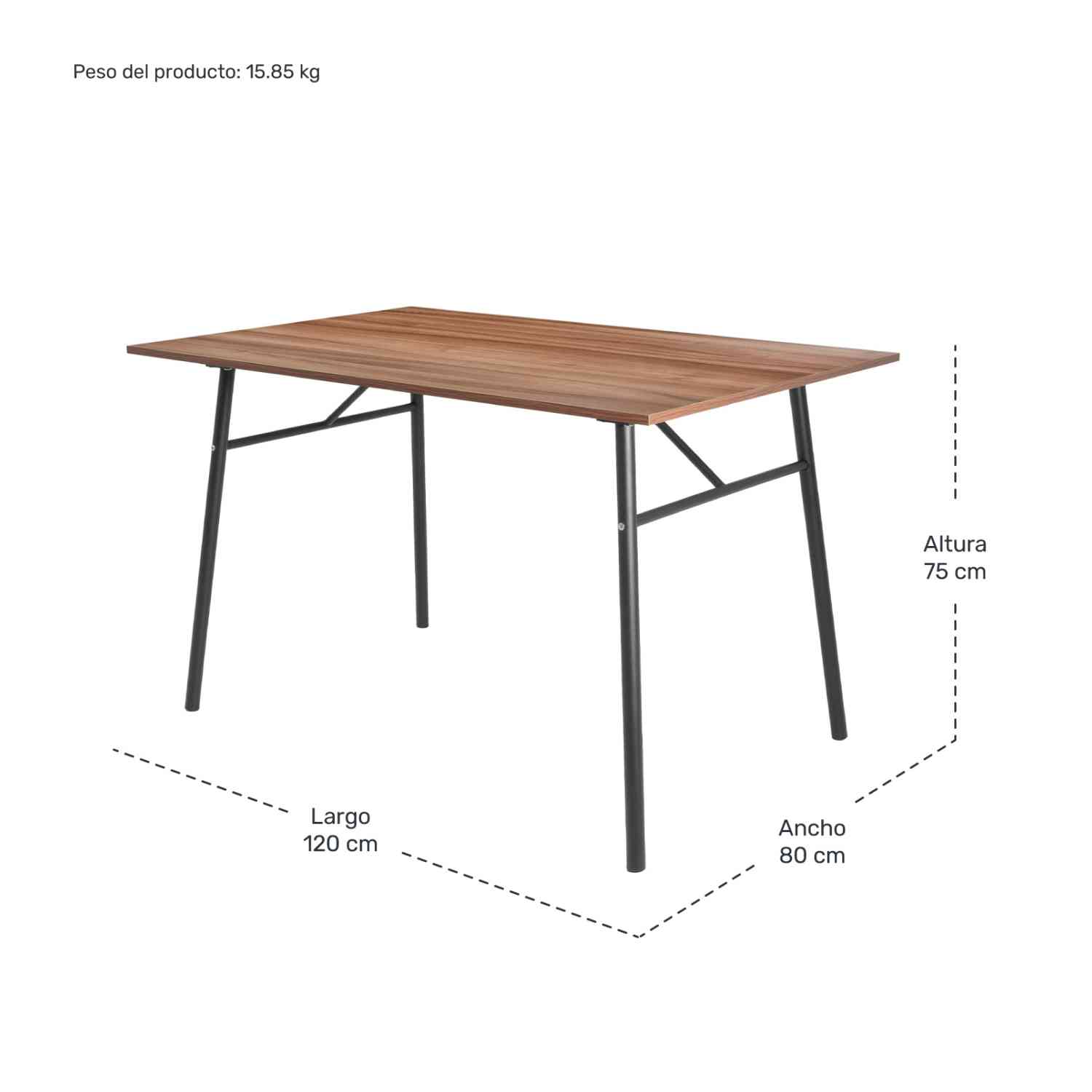 Foto 8 pulgar | Mesa para Comedor Rack & Pack para 6 Pesonas 120 x 80 cm