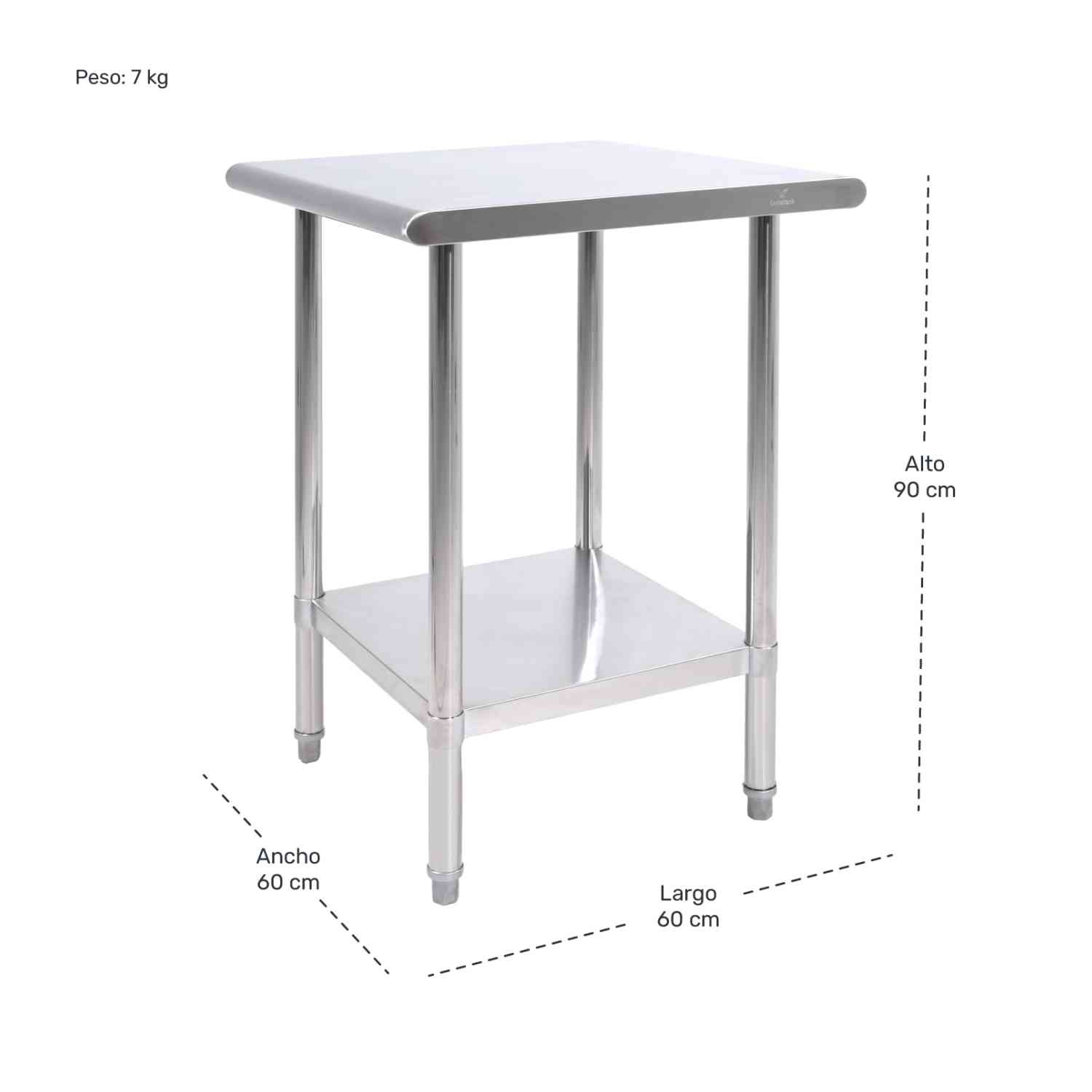 Foto 4 | Mesa Isla Trabajo Acero Inoxidable Pasteur 60x60x90