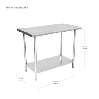 Foto 4 | Mesa Isla Trabajo Acero Inoxidable Pasteur 110x60x90