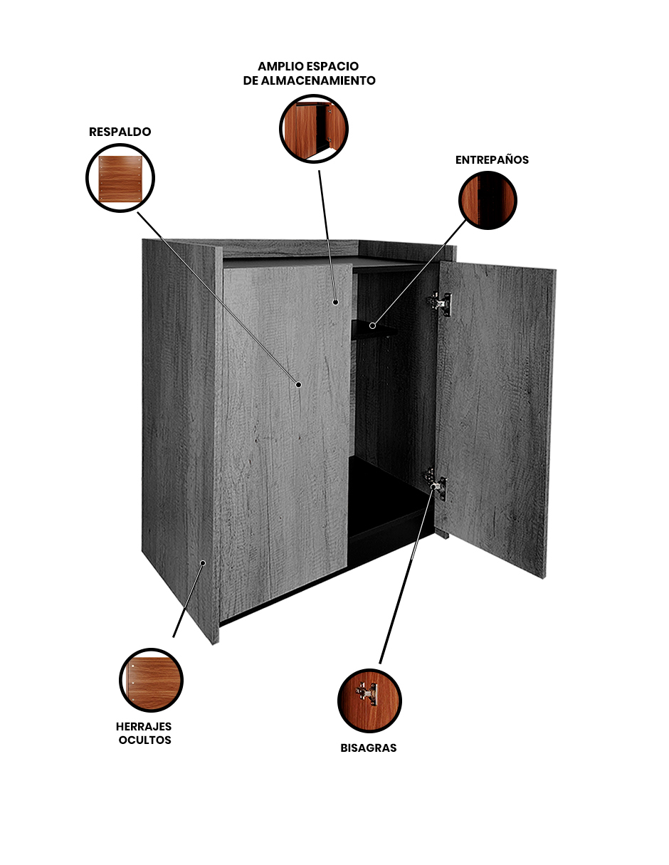 Foto 4 pulgar | Gabinete Decomobil Gris