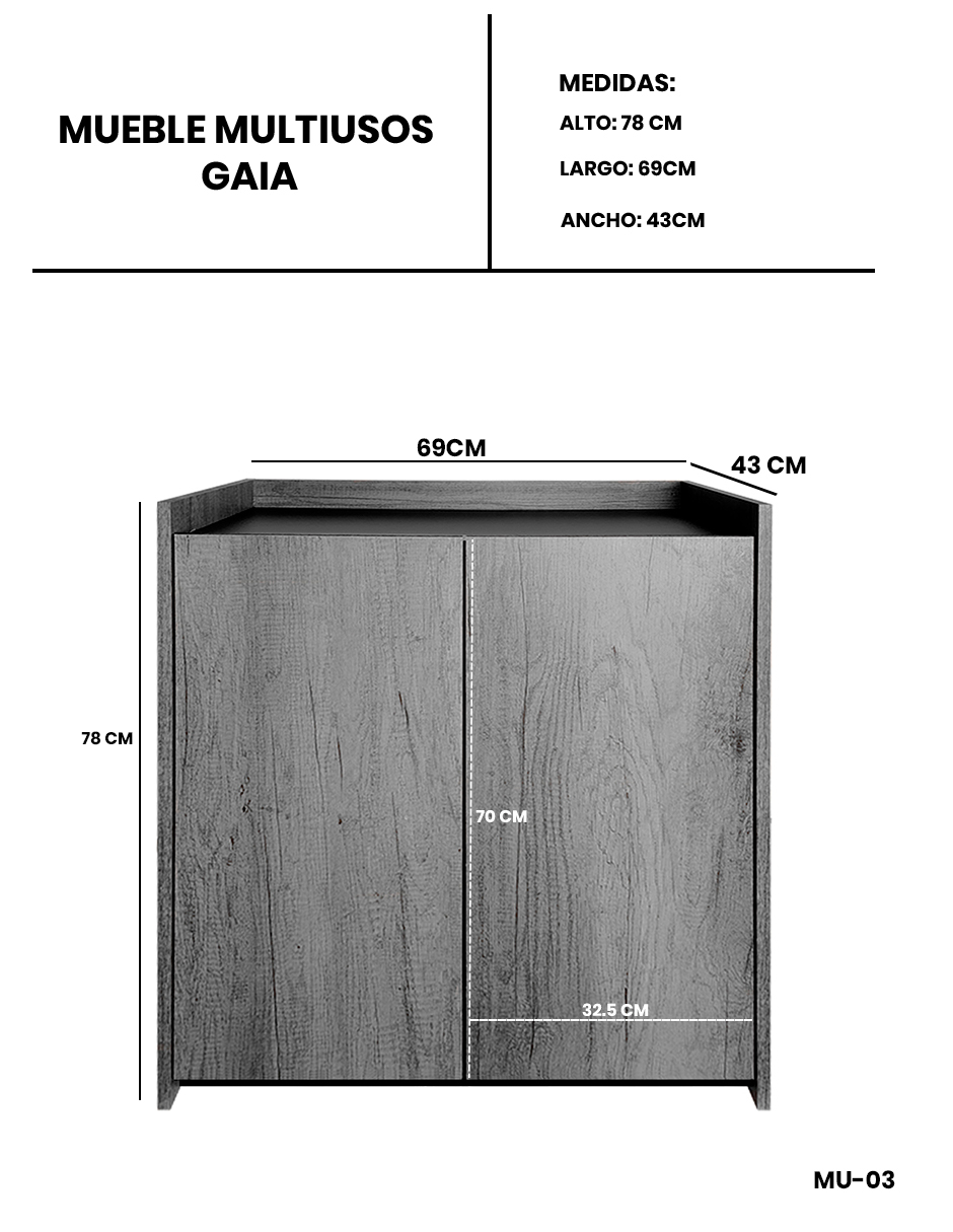Foto 7 | Gabinete Decomobil Gris
