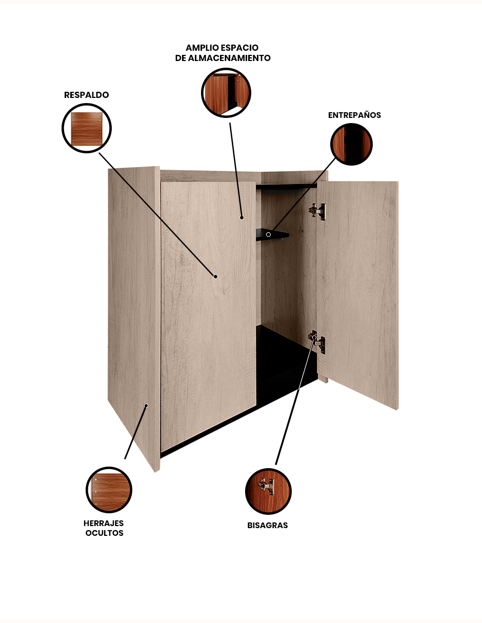 Foto 4 pulgar | Gabinete Decomobil Beige