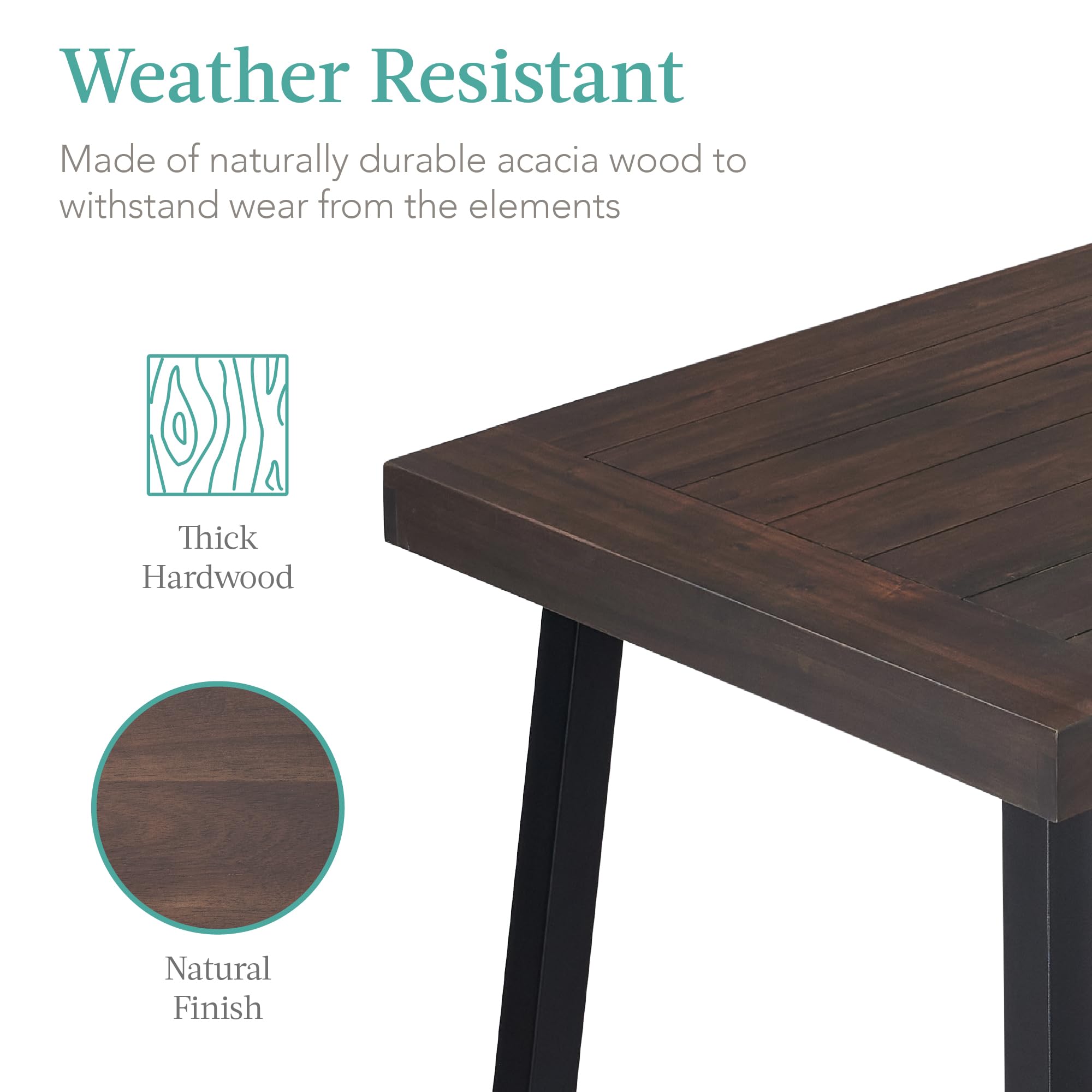 Foto 5 pulgar | Mesa De Comedor Best Choice Products De Madera De Acacia Para 6 Personas - Venta Internacional.