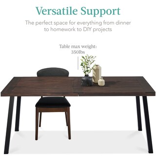 Foto 6 | Mesa De Comedor Best Choice Products De Madera De Acacia Para 6 Personas - Venta Internacional.