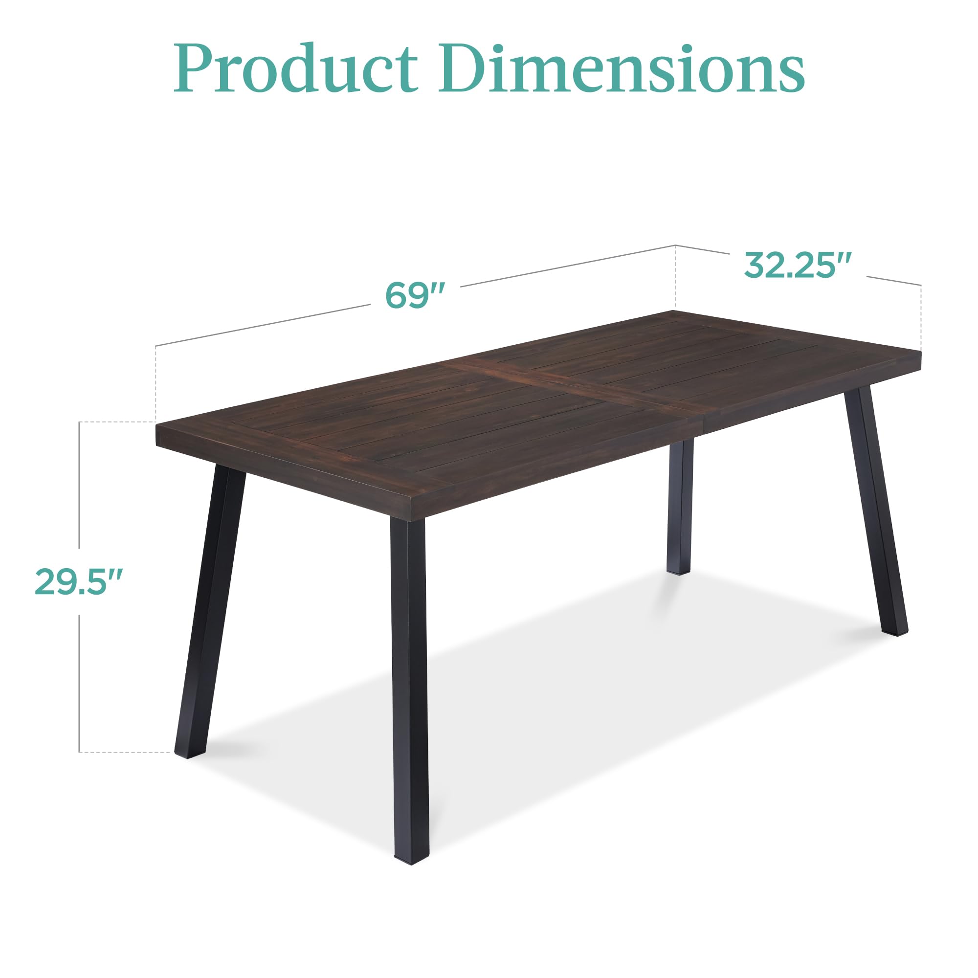 Foto 8 pulgar | Mesa De Comedor Best Choice Products De Madera De Acacia Para 6 Personas - Venta Internacional.
