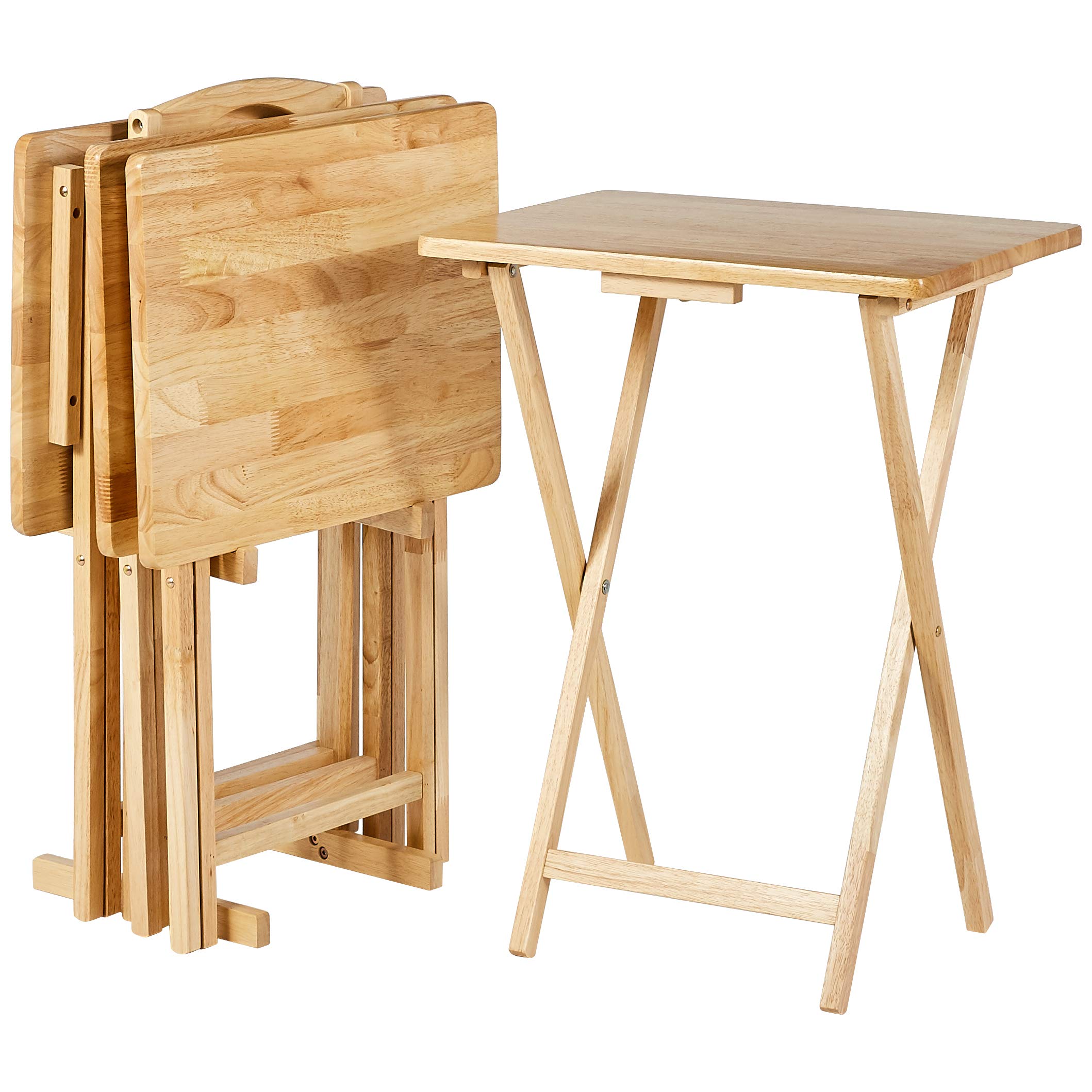 Mesa Con Bandeja Para Tv Amazon Basics Classic, Portátil, Juego De 4 - Venta Internacional.