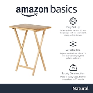 Foto 2 | Mesa Con Bandeja Para Tv Amazon Basics Classic, Portátil, Juego De 4 - Venta Internacional.
