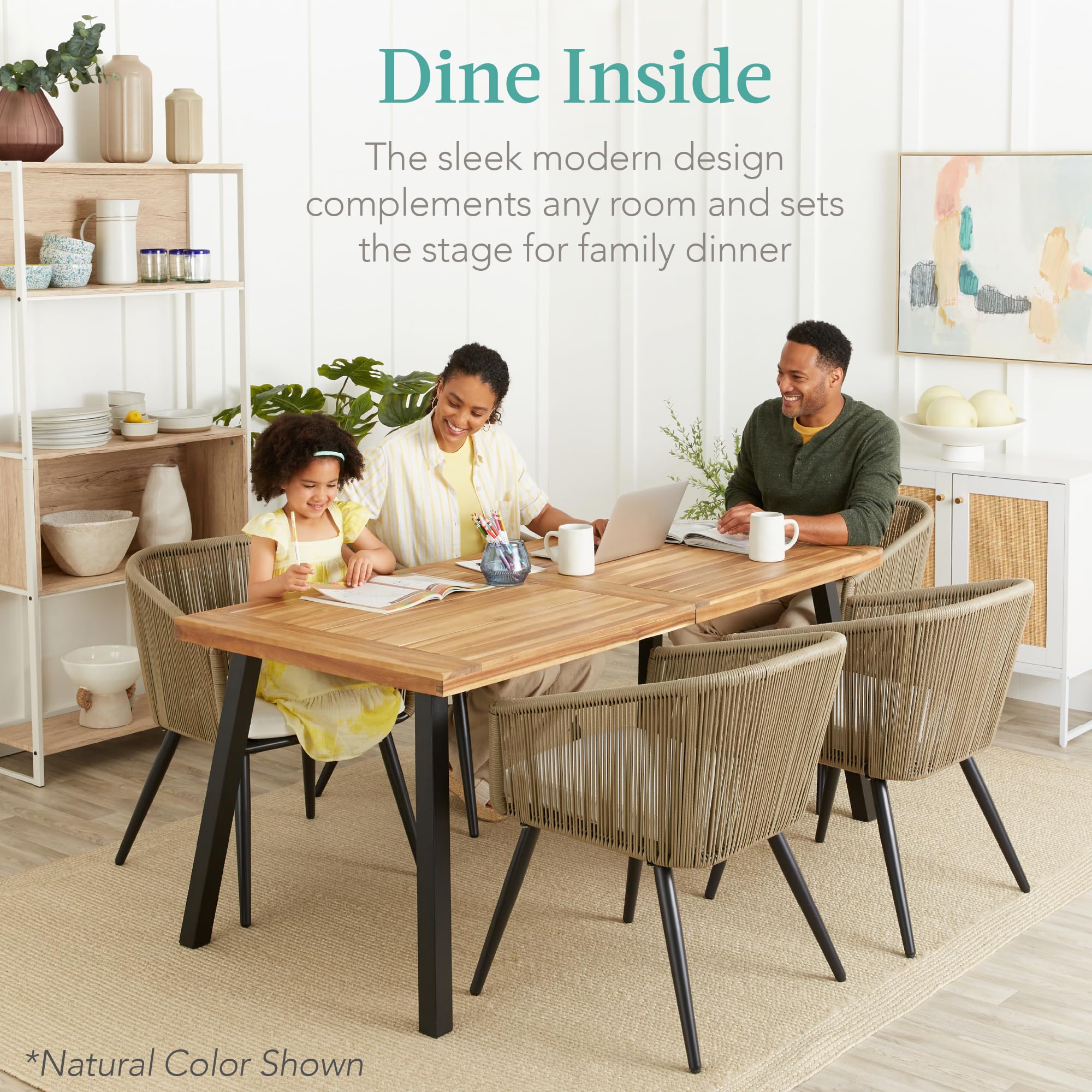Foto 3 pulgar | Mesa De Comedor Best Choice Products De Madera De Acacia Para 6 Personas - Venta Internacional.