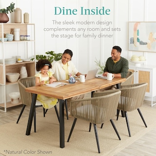 Foto 2 | Mesa De Comedor Best Choice Products De Madera De Acacia Para 6 Personas - Venta Internacional.
