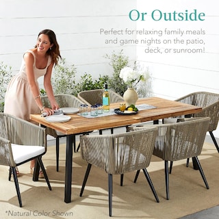 Foto 3 | Mesa De Comedor Best Choice Products De Madera De Acacia Para 6 Personas - Venta Internacional.