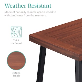Foto 4 | Mesa De Comedor Best Choice Products De Madera De Acacia Para 6 Personas - Venta Internacional.