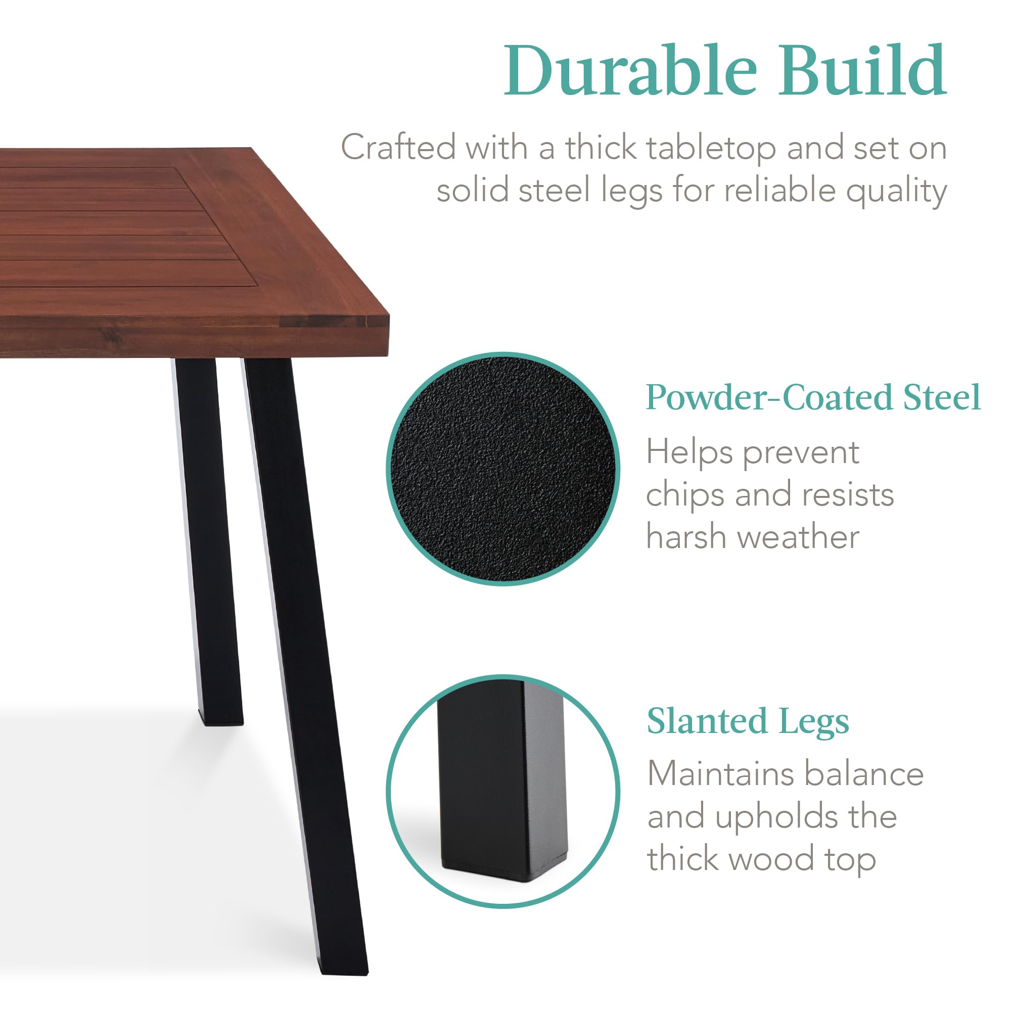 Foto 6 pulgar | Mesa De Comedor Best Choice Products De Madera De Acacia Para 6 Personas - Venta Internacional.
