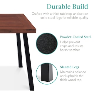 Foto 5 | Mesa De Comedor Best Choice Products De Madera De Acacia Para 6 Personas - Venta Internacional.