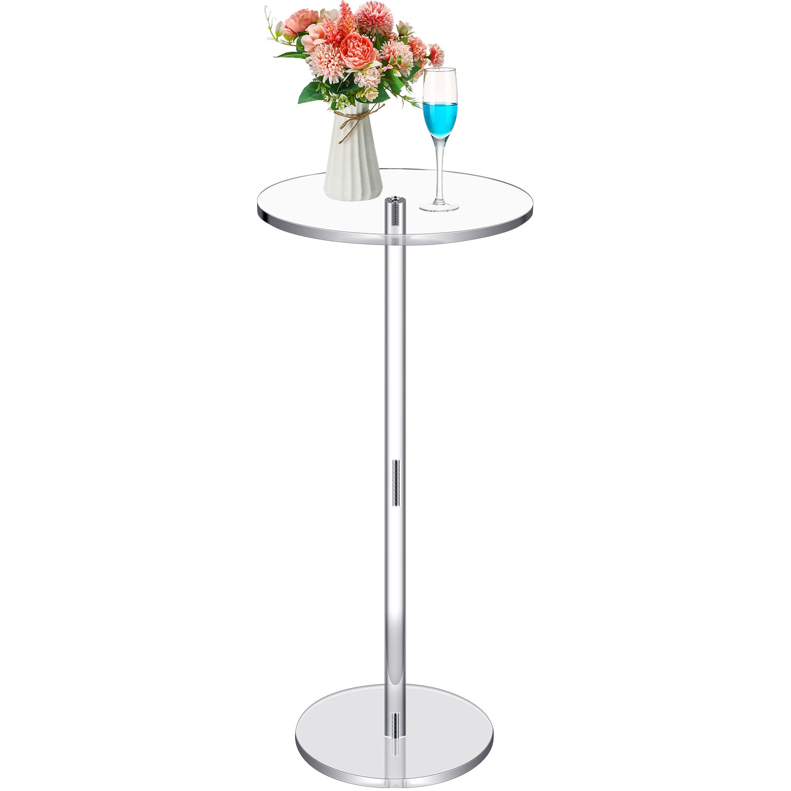 Mesa De Bebidas Chunful De Acrílico Transparente Para Espacios Pequeños, 25 X 25 X 54 Cm - Venta Internacional.