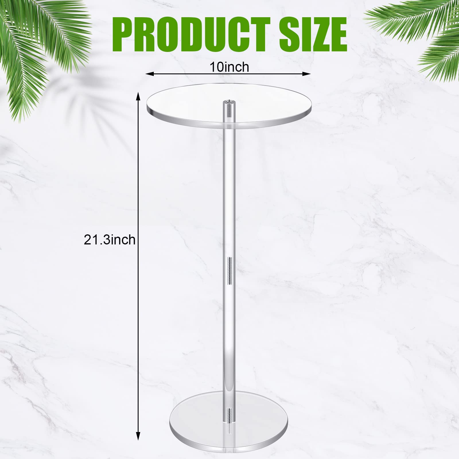 Foto 2 | Mesa De Bebidas Chunful De Acrílico Transparente Para Espacios Pequeños, 25 X 25 X 54 Cm - Venta Internacional.