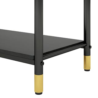 Foto 3 | Recibidor De 2 Cajones Pu Y 2 Estantes Elegante Negro Dorado