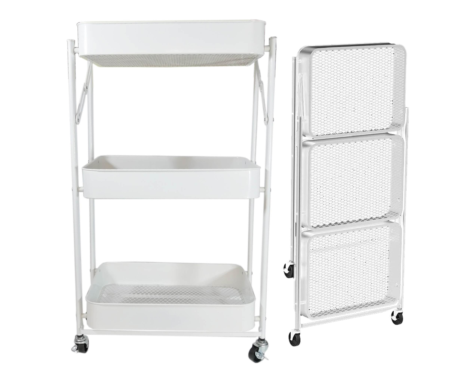 Carrito Organizador Metálico CHIC FANTASY WY-4372B color Blanco 3 Niveles