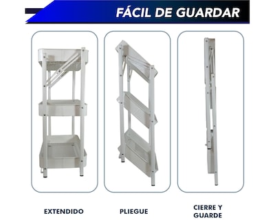 Foto 3 | Carrito Organizador Metálico CHIC FANTASY WY-4372B color Blanco 3 Niveles