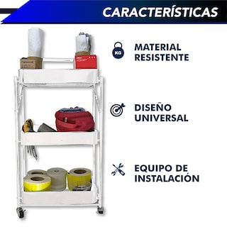 Foto 4 | Carrito Organizador Metálico CHIC FANTASY WY-4372B color Blanco 3 Niveles