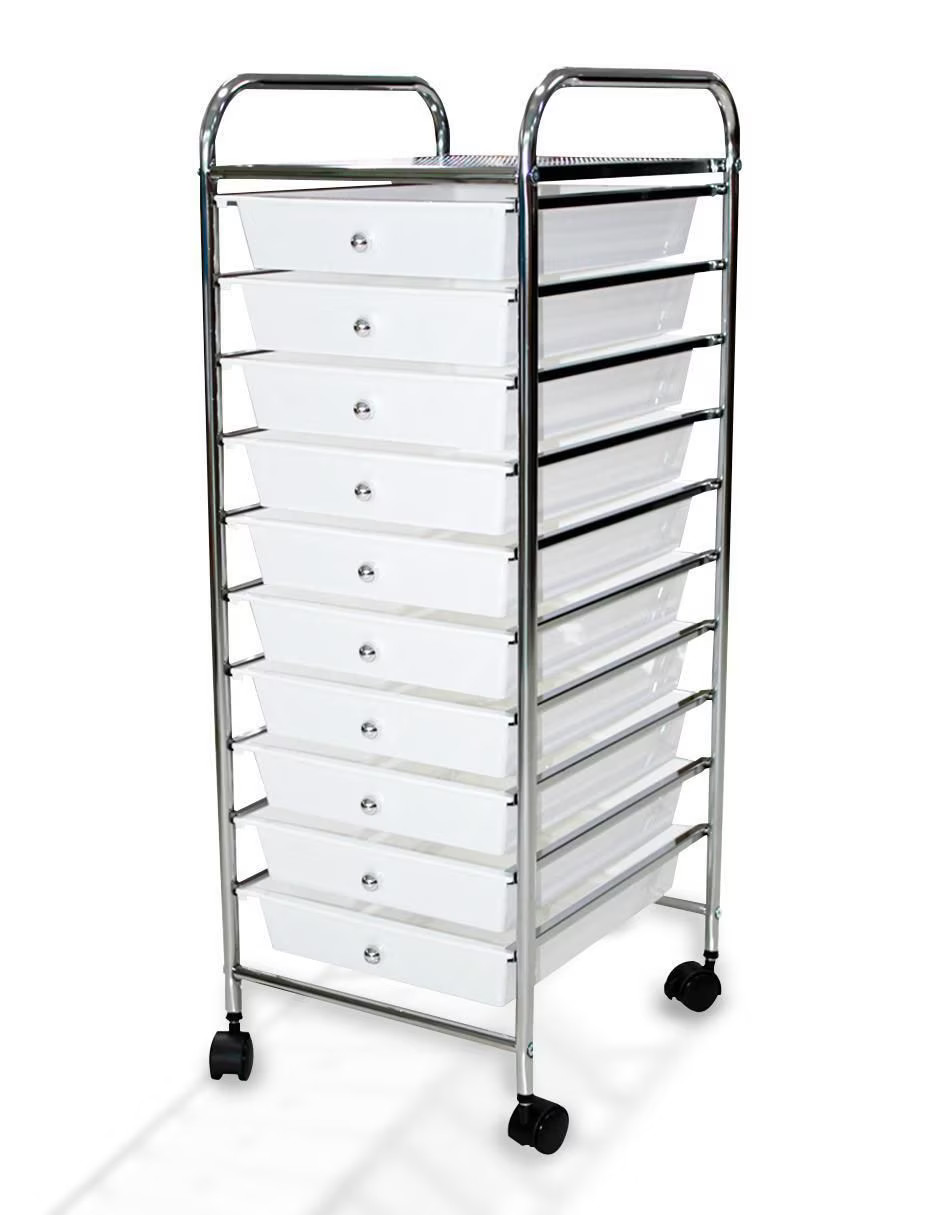 Carrito Organizador Comerzalia color Blanco 10 Niveles