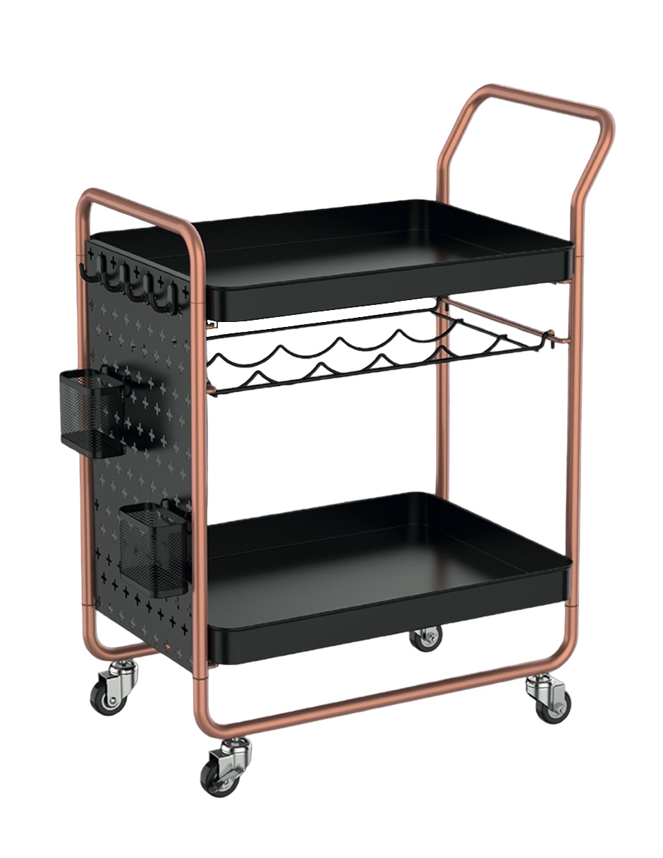 Carrito De Cocina Organización Acero 2 Niveles Y Cava Wk-27