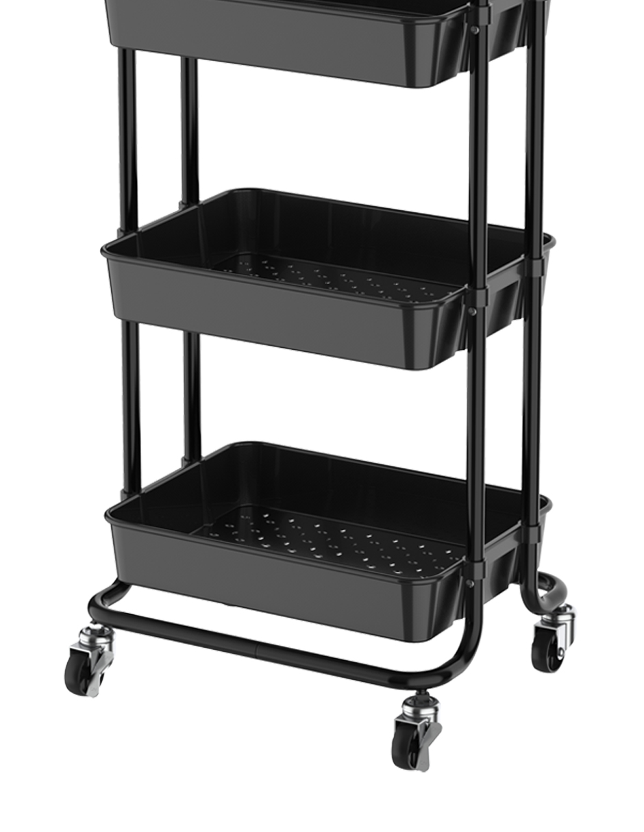 Foto 4 pulgar | Carrito De Cocina Reimart Organización Acero Madera 4 Niveles Wk-29 color Negro