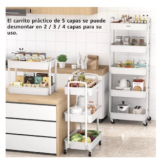 Foto 3 | Carrito Organizador Belug Blanco 5 Niveles