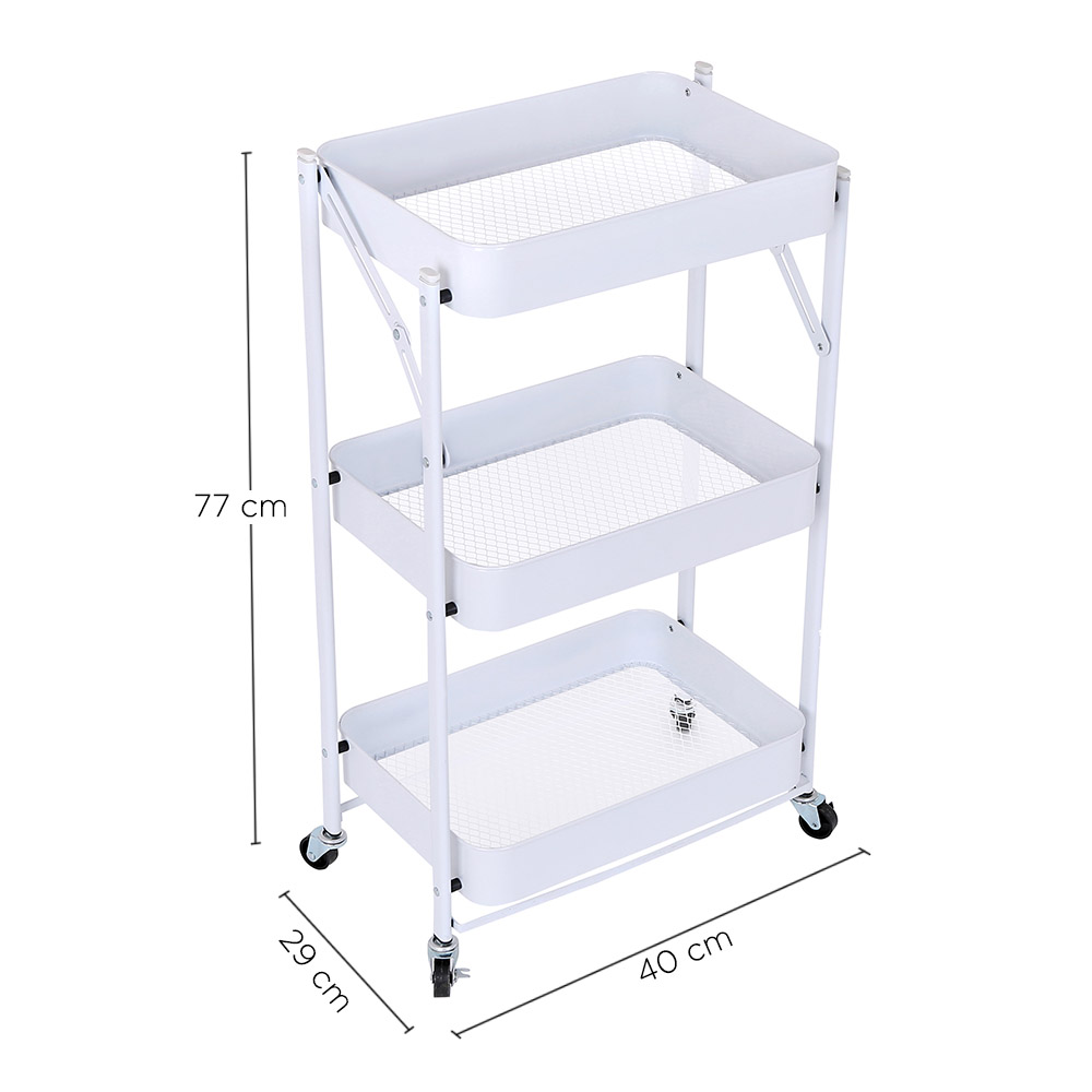 Foto 4 | Carrito Auxiliar Alessa Blanco 3 Niveles