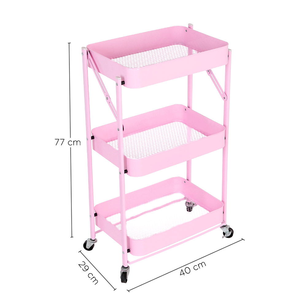 Foto 3 | Carrito Auxiliar Alessa Rosa 3 Niveles
