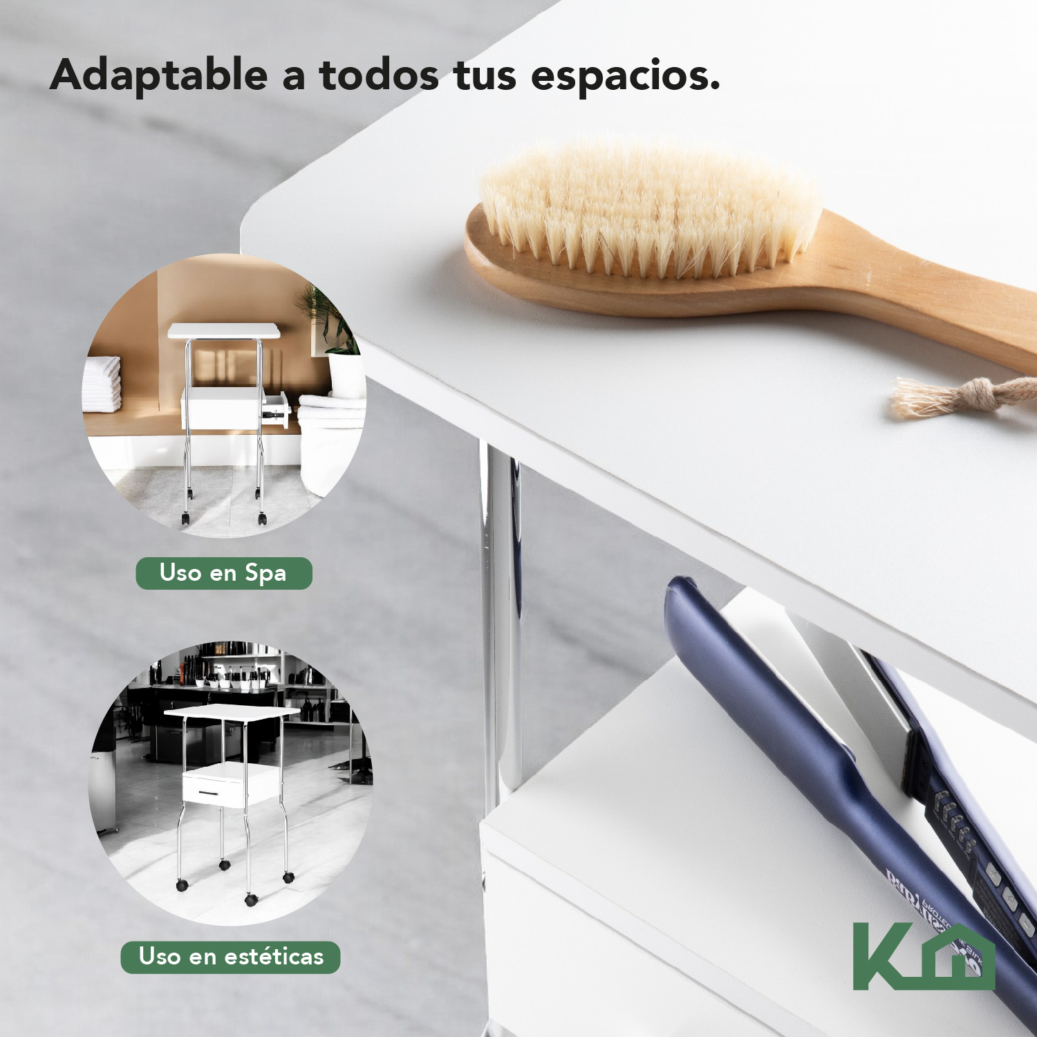 Foto 7 pulgar | Carrito Mesa Auxiliar Mueble Multiusos 1 Cajón Spa Estética