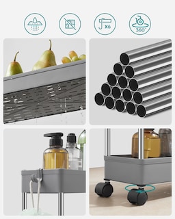 Foto 4 | Carrito de Almacenamiento Songmics con 4 Niveles