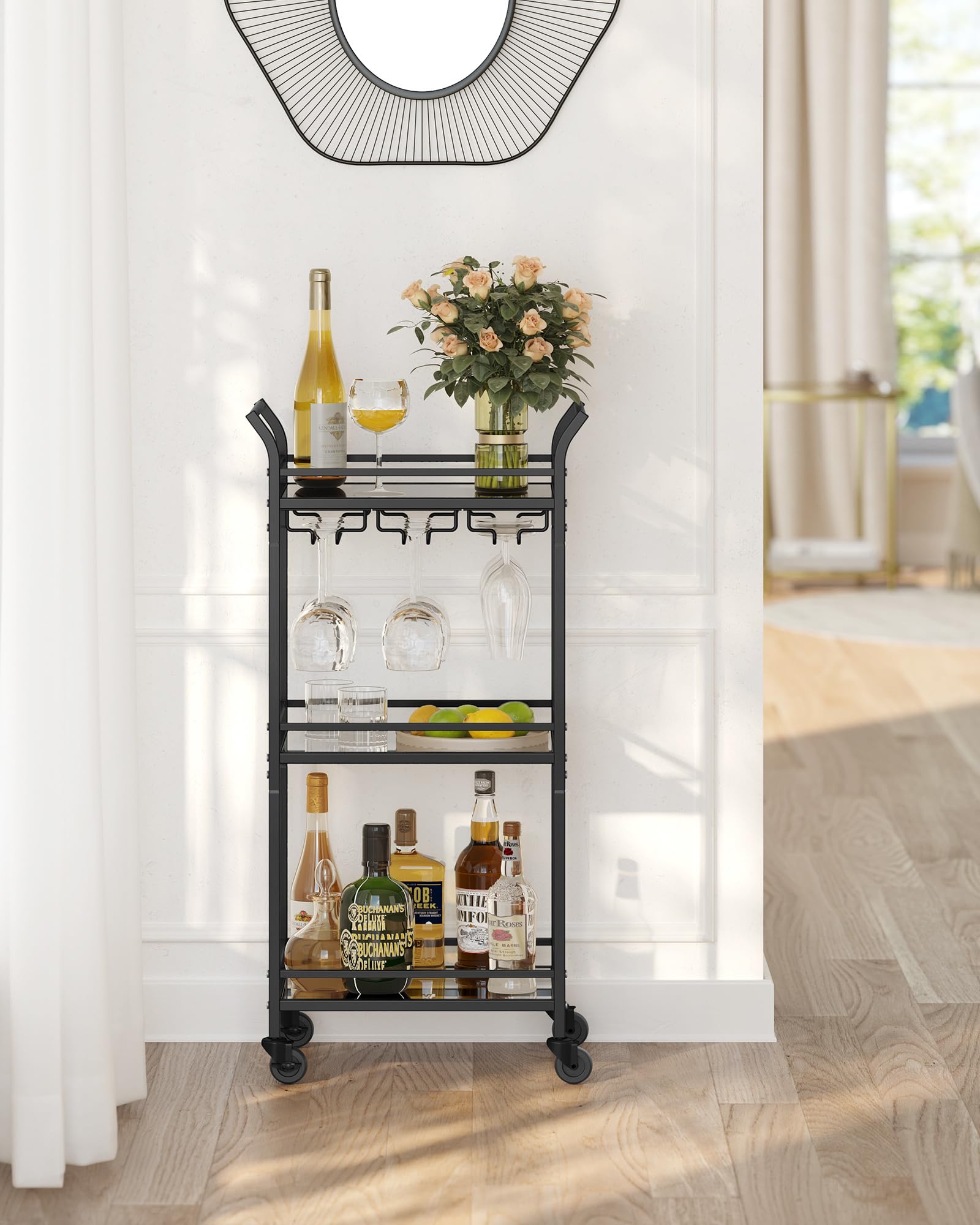 Foto 4 pulgar | Bar Cart Vasagle Home Bar Serving Con Estante De 3 Niveles, Tinta Negra