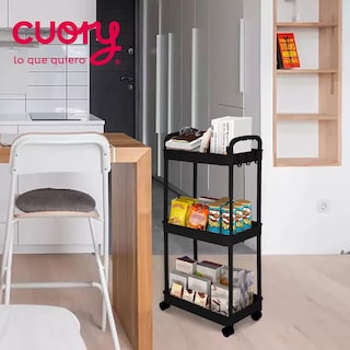 Foto 4 | Carrito Auxiliar Organizador Cuory Multiusos 3 Niveles Negro