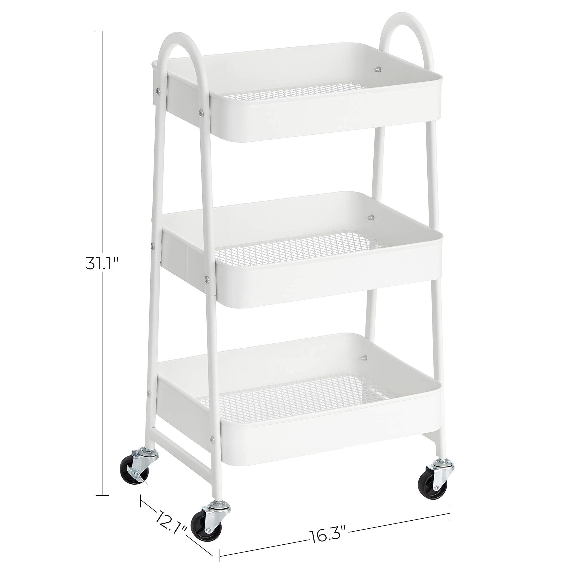 Foto 5 | Carrito Rodante Songmics Ubsc068w01 Para Almacenamiento Metálico De 3 Niveles, Blanco