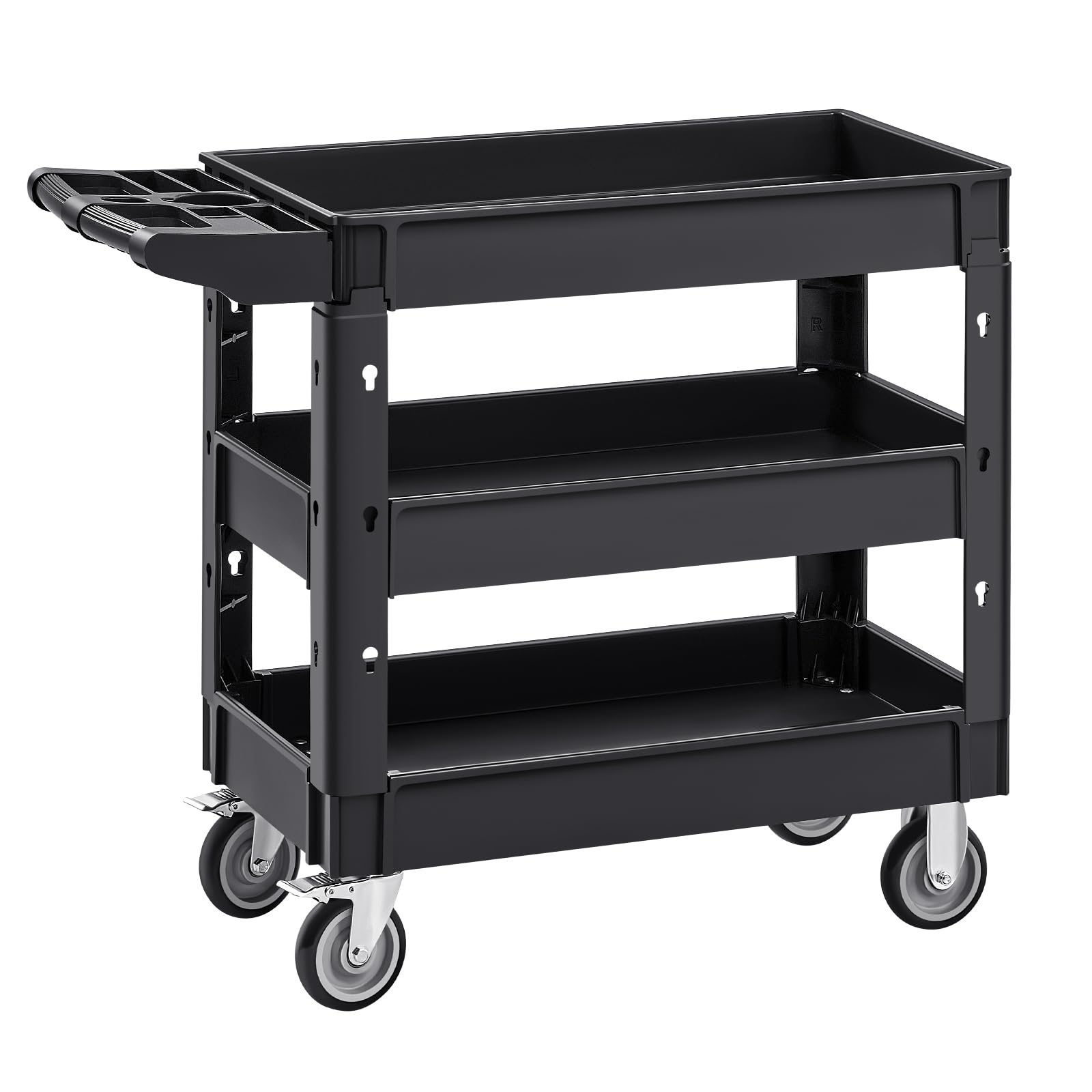 Carrito Utilitario Vevor De Plástico De 3 Niveles Con Capacidad De 250 Kg Con Ruedas Giratorias - Venta Internacional.